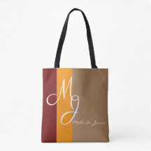 Bolsa de compras de diseño de texto en monograma e