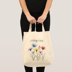Bolsa de compras de flores silvestres estilo bocet