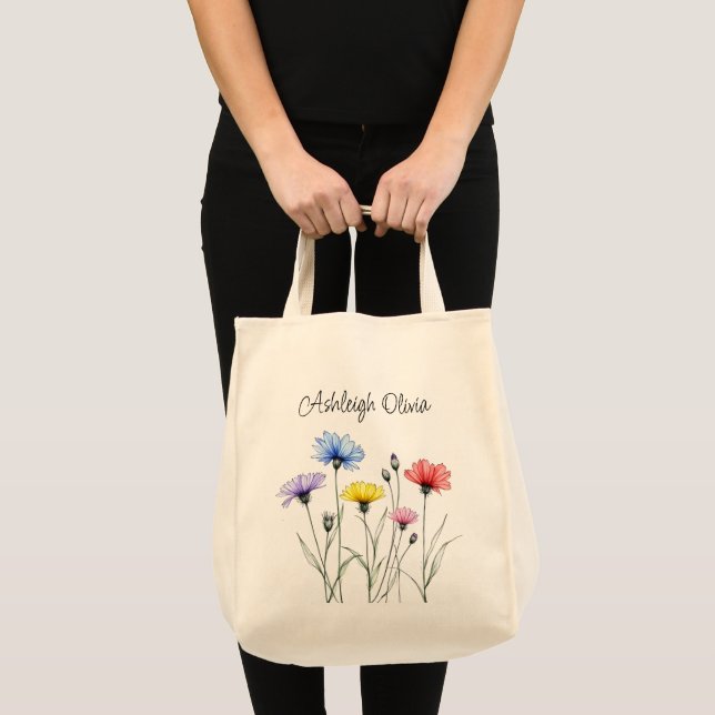 Bolsa de compras de flores silvestres estilo bocet (Anverso (producto))