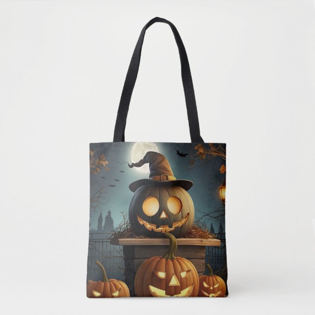 Bolsa de compras de Halloween. Truco o trato. (Anverso)