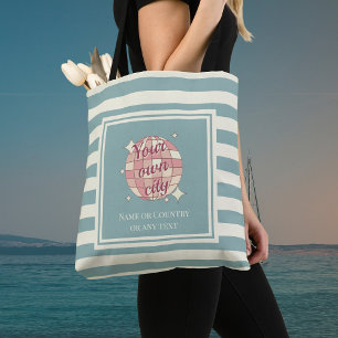 Bolsa de compras de la playa de verano nombre de l