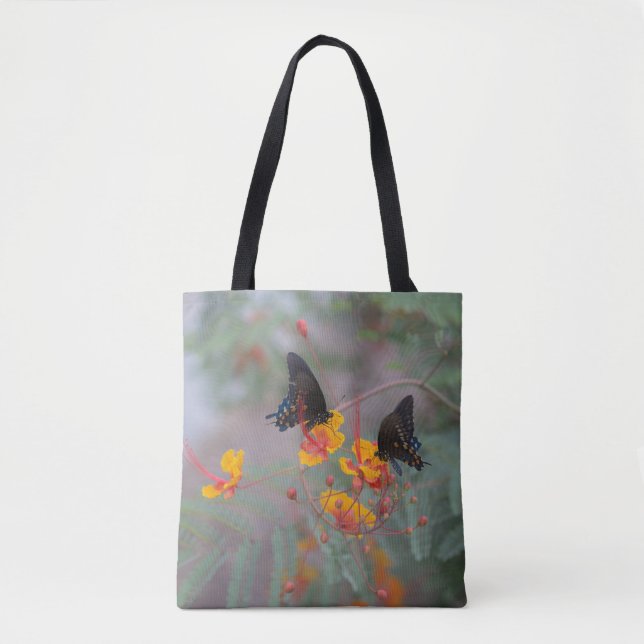 Bolsa de compras de mariposa - Jardín de dos marip (Anverso)