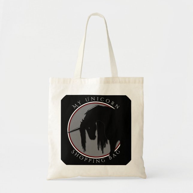 Bolsa de compras de My Unicorn (gris y marrón) (Frente)