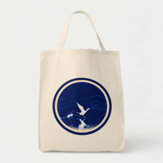 Bolsa de compras de tela con estampado de pájaro í