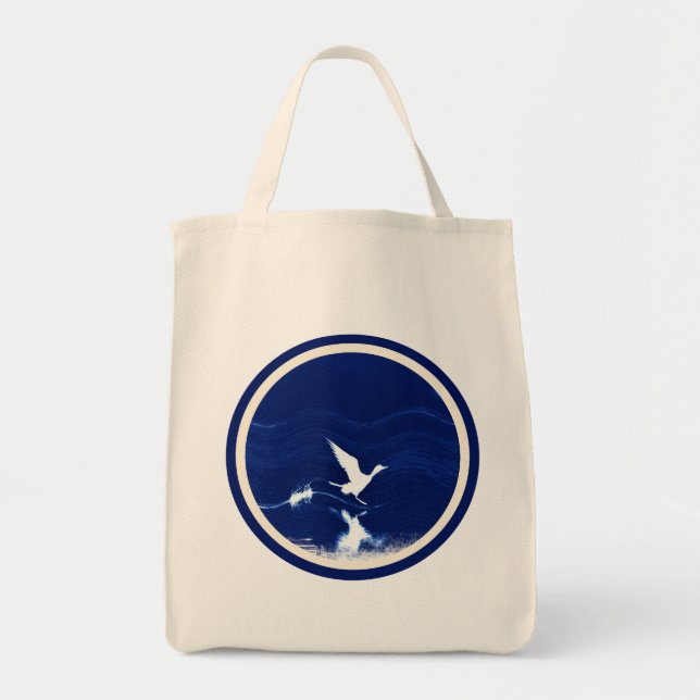 Bolsa de compras de tela con estampado de pájaro í (Frente)