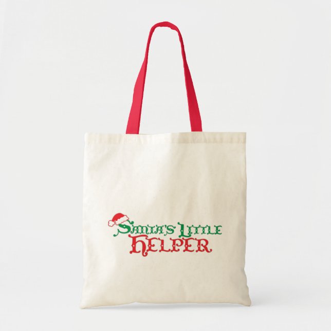 Bolsa de compras de temporada roja de Santa Claus (Frente)