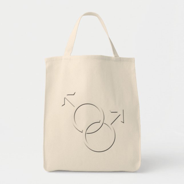 Bolsa de compras del orgullo gay Tote Bag Amor igu (Frente)