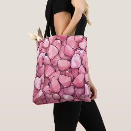 Bolsa de compras moderna de piedras rosas