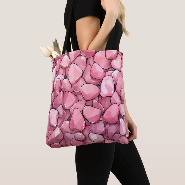 Bolsa de compras moderna de piedras rosas (Detalle)
