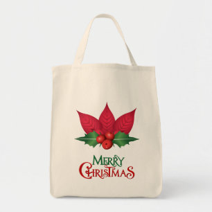 Bolsa de compras navideña de Poinsettia