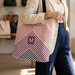 Bolsa de compras personalizada con patrón de rayas