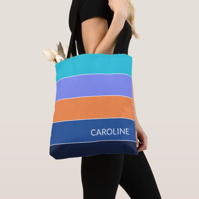Bolsa de compras personalizada con rayas (Detalle)