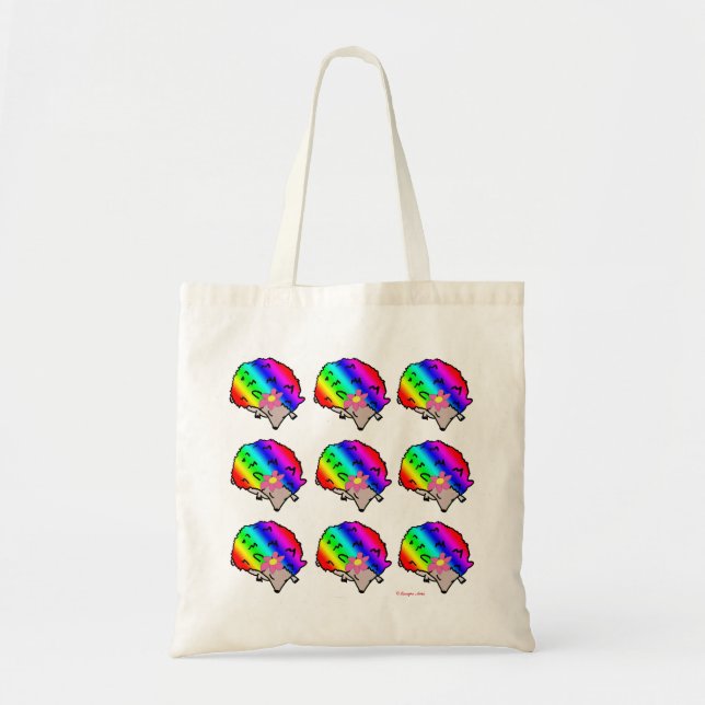 Bolsa de compras Psicodelic Rainbow Hedgehog Canva (Frente)