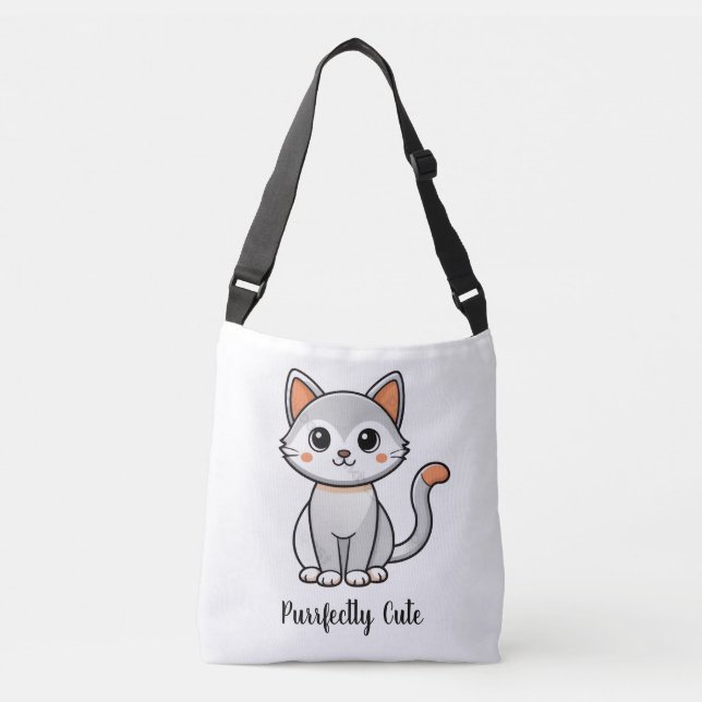 Bolsa de compras reutilizable gatito gris perfecta (Anverso)