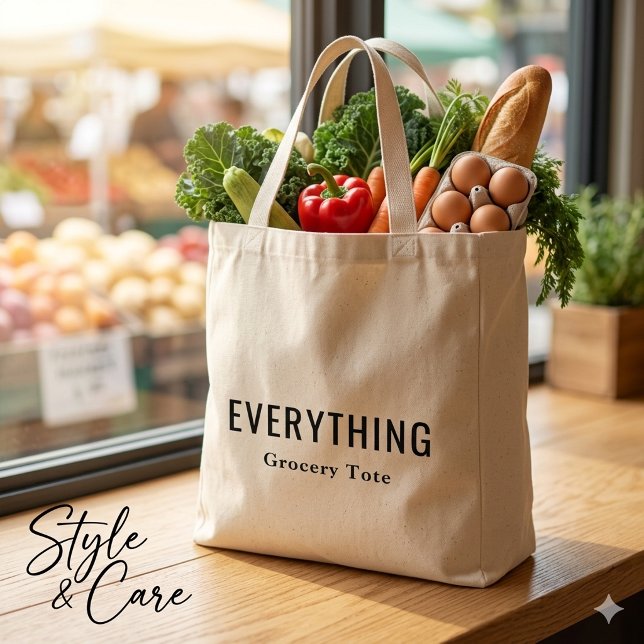 Bolsa de compras reutilizable personalizada (Personalized Everything Reusable Grocery Tote Bag)
