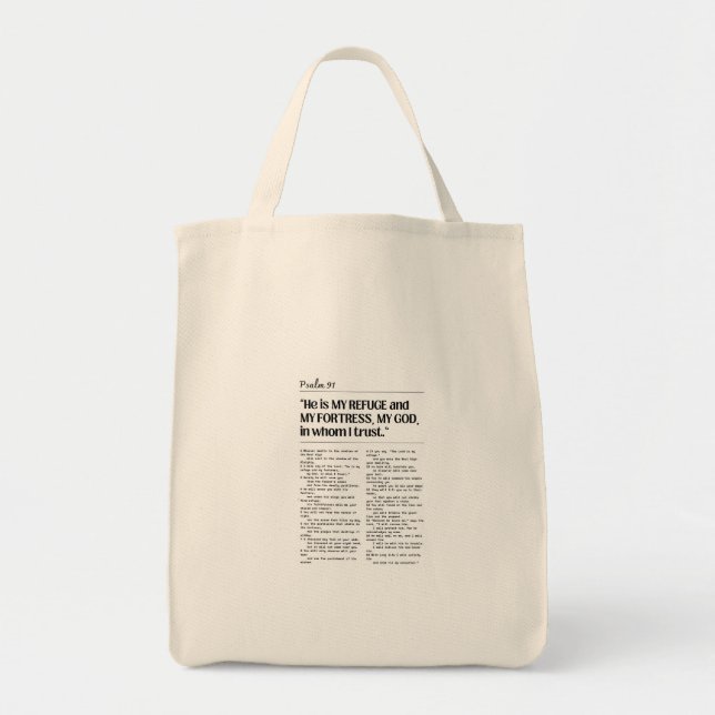 Bolsa de compras Salmo 91 Protección de Dios (Frente)