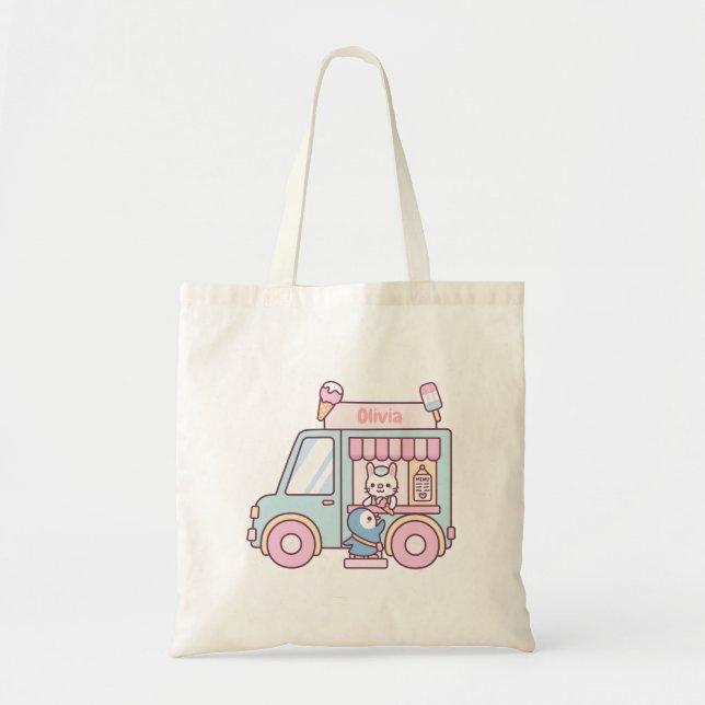 Bolsa de conejo y pingüino de camión de helado pas (Frente)