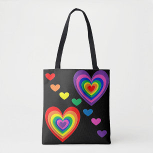 Bolsa de corazones arcoiris