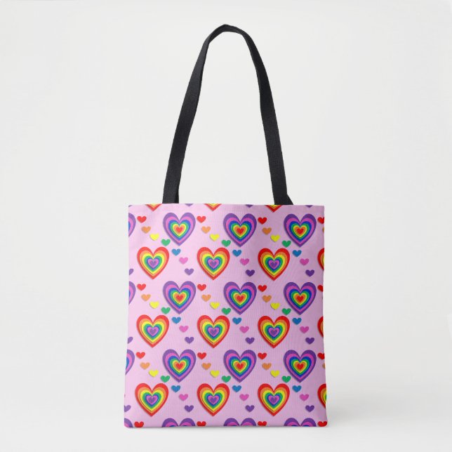 Bolsa de corazones arcoiris (Anverso)