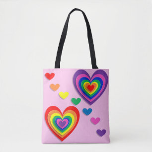 Bolsa de corazones arcoiris