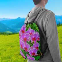 Bolsa de cordón de orquídeas púrpuras