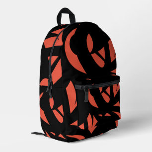 Bolsa de cordón naranja / negro de arte contemporá
