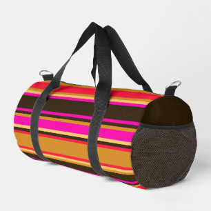 Bolsa de corte en rayas de oro, rojo y magenta