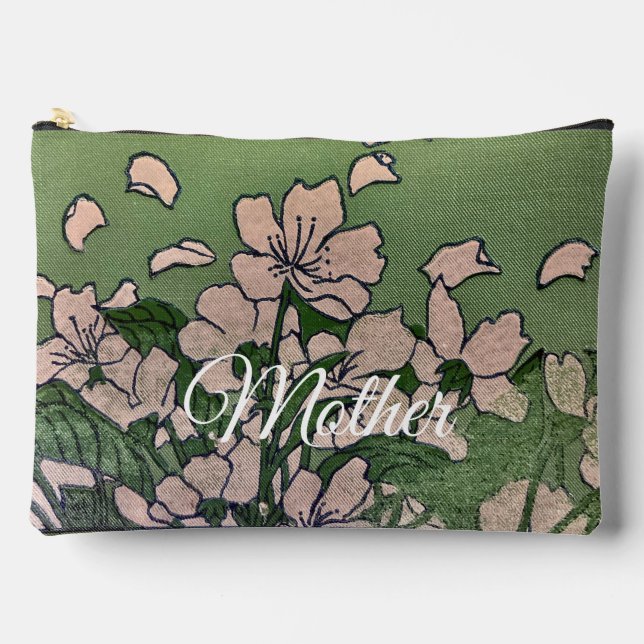 Bolsa de corte y costura de impresión verde flor d (Anverso)