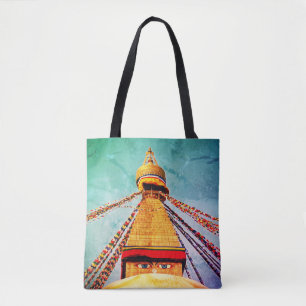 Bolsa de cosecha con ojos de Buda, Stupa, Nepal