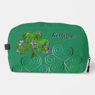 Bolsa de coser y cortar con estampado de tréboles 
