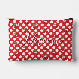 Bolsa de cosméticos con estampado de cereza pinup