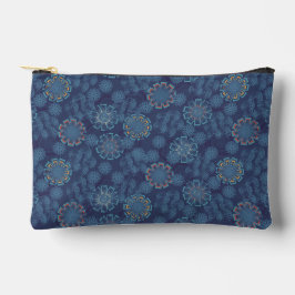 Bolsa de cosméticos con estampado floral índigo