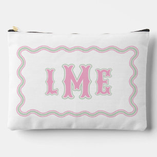 Bolsa de cosméticos con monograma escalonado rosa