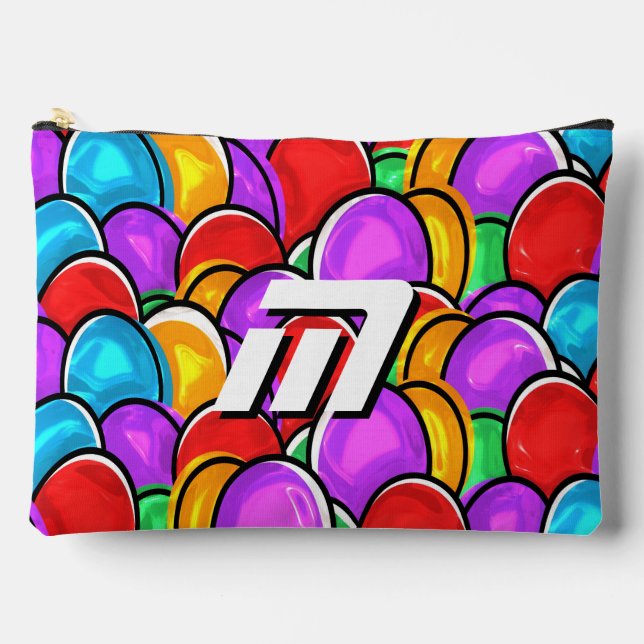 Bolsa de cosméticos con monograma personalizado de (Anverso)