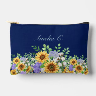 Bolsa de cosméticos de acuarela de flores silvestr