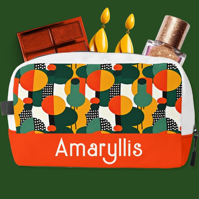 Bolsa de cosméticos de círculos abstractos retro b (Subido por el creador)