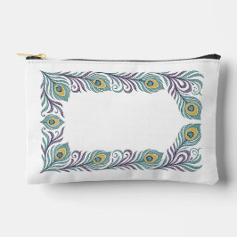 Bolsa de cosméticos de pluma de pavo real