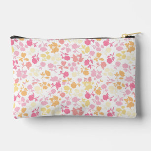 Bolsa de cosméticos floral amarilla rosa
