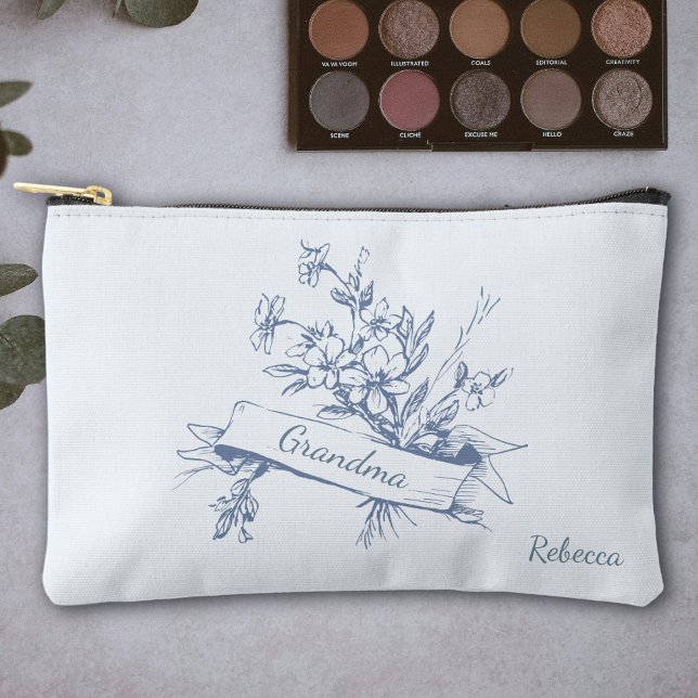 Bolsa de cosméticos floreados de toile azul de abu (Subido por el creador)
