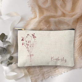 Bolsa de cosméticos y accesorios con ramillete flo