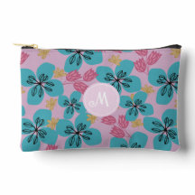 Bolsa de costura romántica floral monograma rosa b