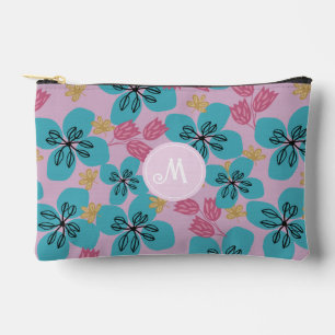 Bolsa de costura romántica floral monograma rosa b