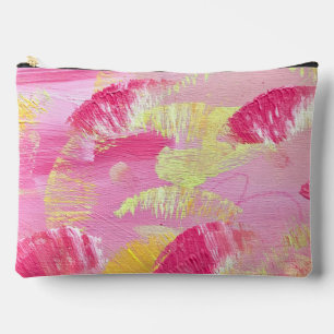 Bolsa de cremallera de arte abstracto rosa o bolsa