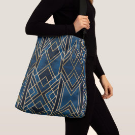 Bolsa de Crossbody - Azul Art Deco y con espejos d
