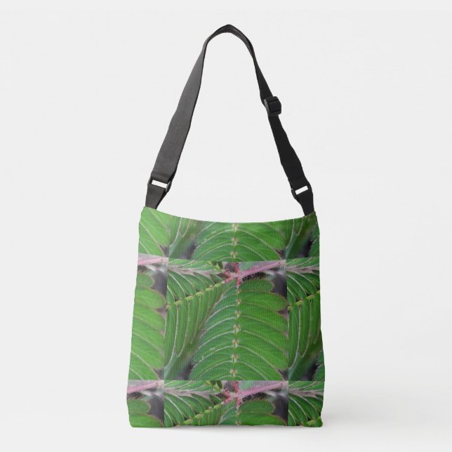 Bolsa de Crossbody con elegante hoja verde (Anverso)