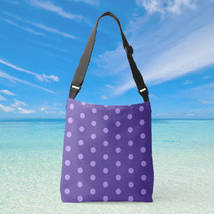 Bolsa de Crossbody con estampado púrpura Polka Dot