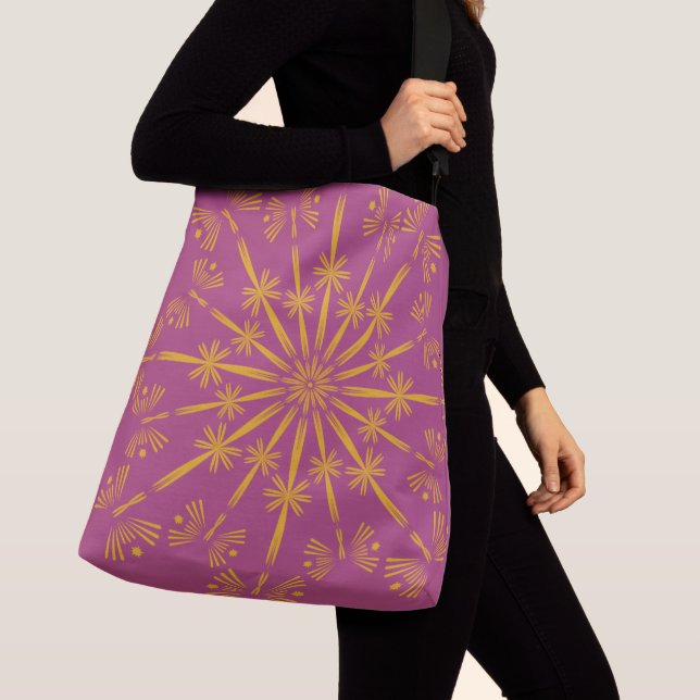 Bolsa de crossbody de Boysenberry Retro Mandala (2 (Detalle)