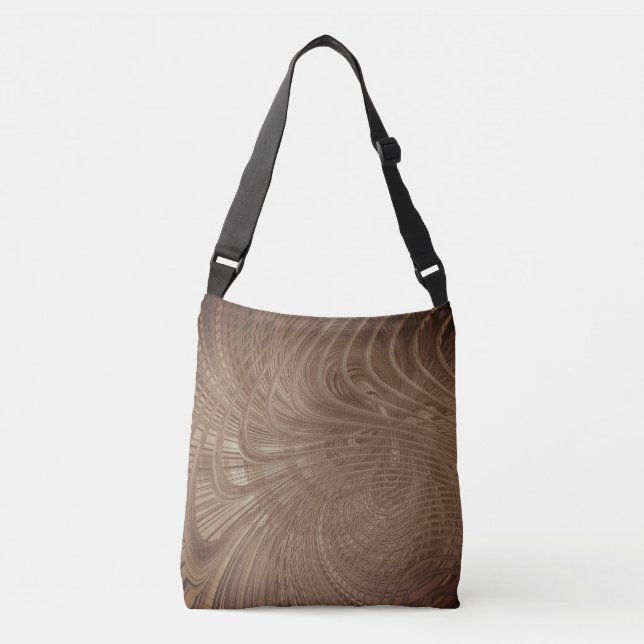 Bolsa de crossbody de las olas pardas abstractas (Anverso)