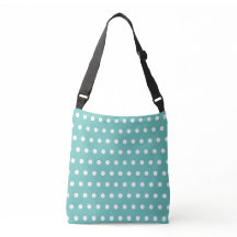 Bolsa de crossbody de Punto Polka (Aqua & White)