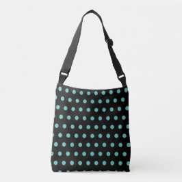 Bolsa de crossbody de Punto Polka (Negro y Aqua)